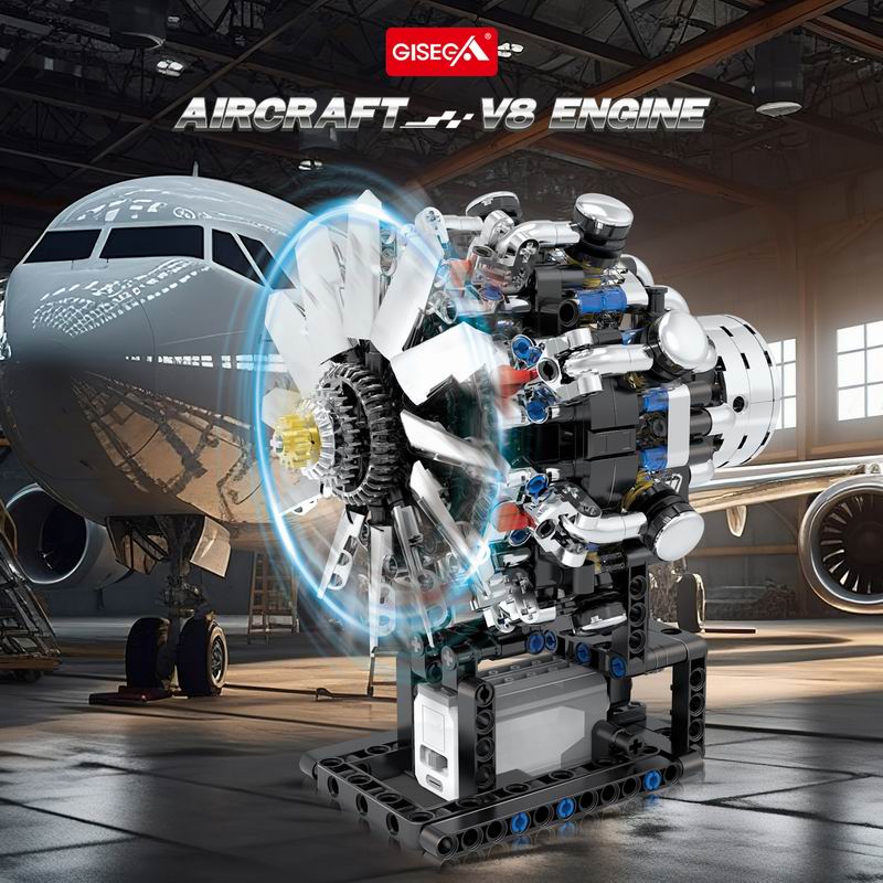 G8910 Aviation V8 Engine 558pc - огляд і ціна Model Kit V8