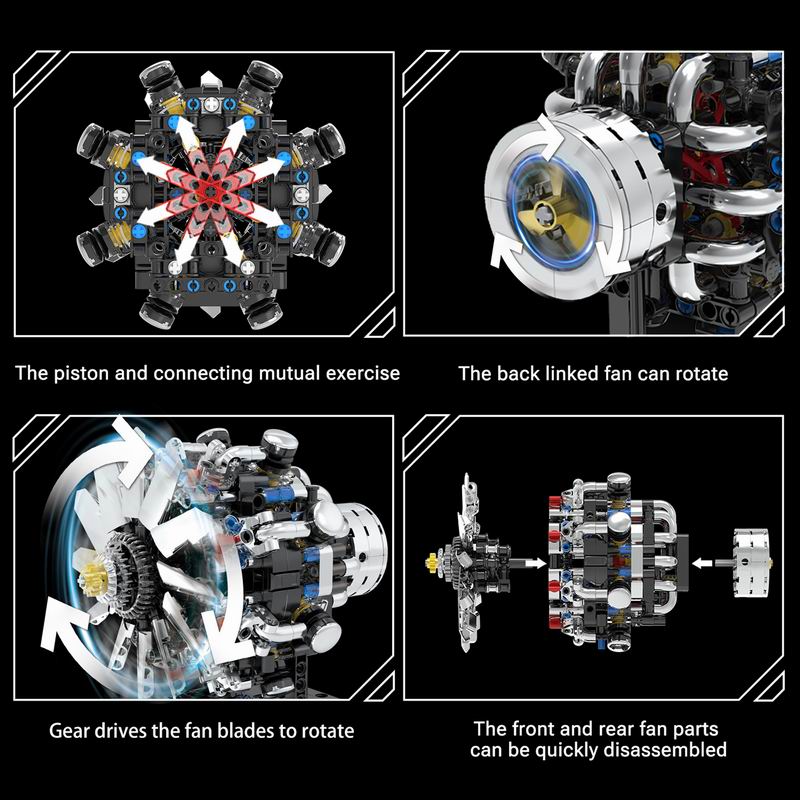 G8910 Aviation V8 Engine 558pc - огляд і ціна Model Kit V8