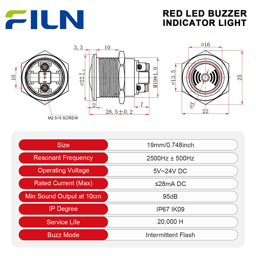 FILN 2PCS 19MM Metal LED Buzze - огляд і ціна Panel Line Marker