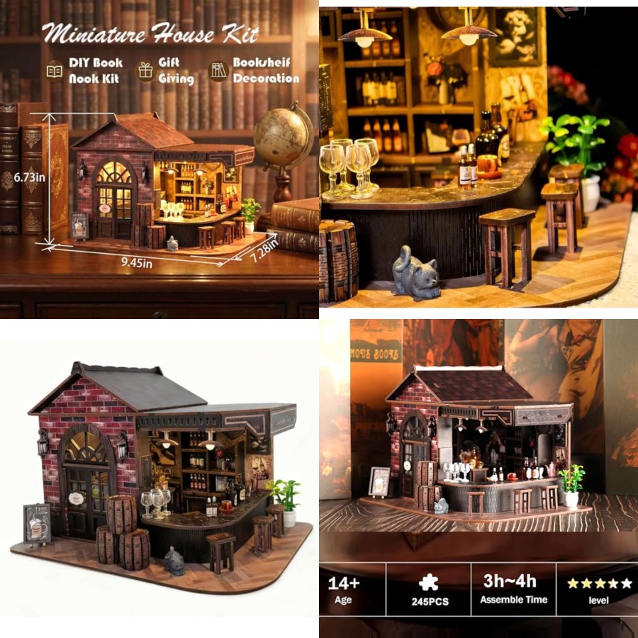 Book Nook Kit, 3D Wooden Minia - огляд і ціна Model Kit Led