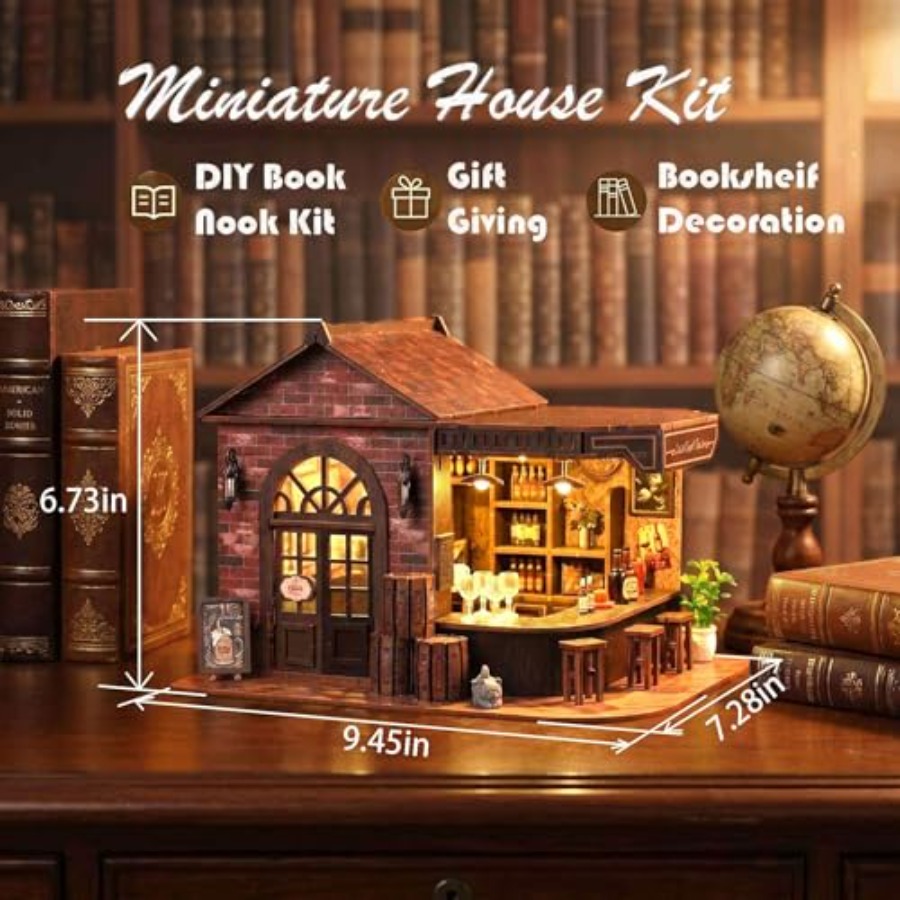 Book Nook Kit, 3D Wooden Minia - огляд і ціна Model Kit Led
